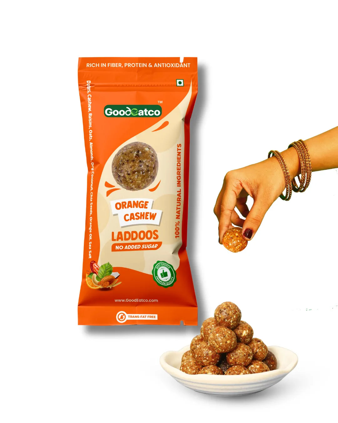 Orange Cashew Laddoos  - 40g